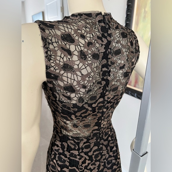 BCBG MAXAZRIA Riley Metallic Leopard Dress BLACK - GOLD Metallic - Picture 9 of 10